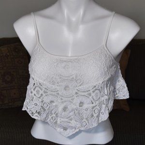 American Eagle White Lace Bandeau Halter - Size S